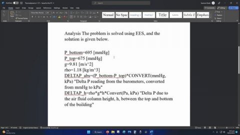 Thermodynamics 1-57 Solve Prob. 1–56 using appropriate software.Print out the entire solution,