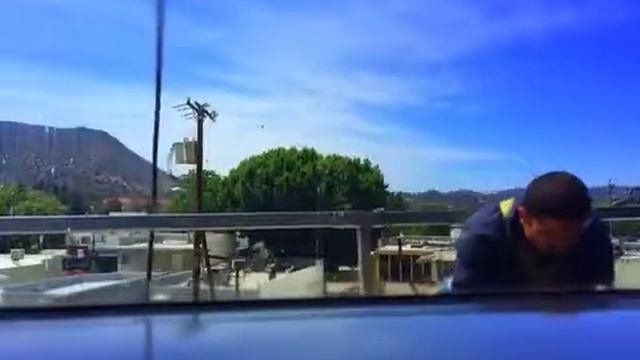 Timelapse window washer from Inside office