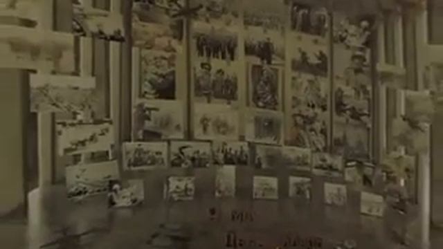 Гигантский фотоколлаж, посвященный Победе, в СОШ №1.