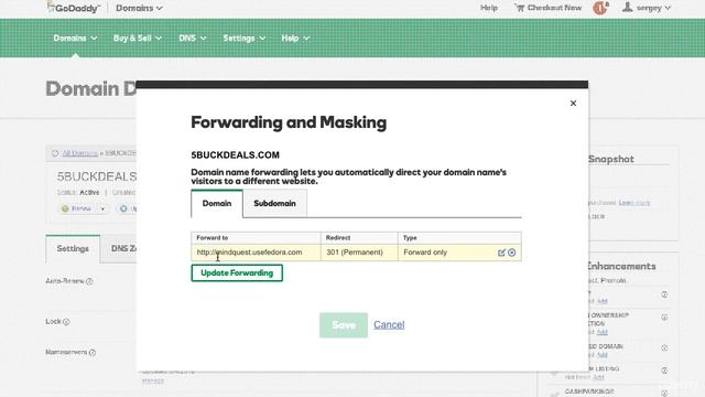 How to mask and forward a domain with godaddy