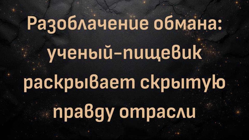 Разоблачение обмана: ученый-пищевик раскрывает скрытую правду отрасли (доктор Александра Маккиллоп)