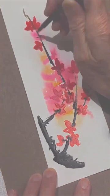 How To Paint Cherry Blossom In Simple Chinese Spontaneous Style