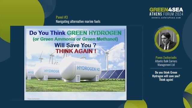 2024 GREEN4SEA Athens Forum, Panos Zachariadis, Atlantic Bulk Carriers Management, Green hydrogen