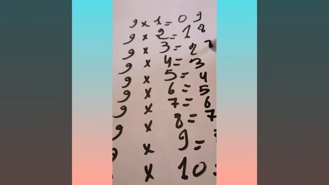 انجاز جدول الضرب 9 بطريقة سهلة جدا