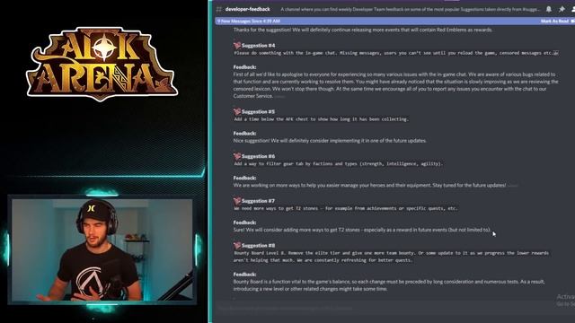 DEVELOPER FEEDBACK! [AFK ARENA]