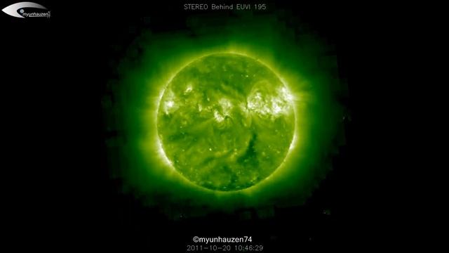 Review of UFO activity in the orbit of the Sun for October 20, 2011 (SOHO STEREO Behind EUVI 195)