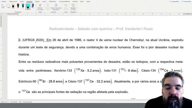 Radioatividade e acidentes nucleares - Sábado com Química -  10/04/2021 - 8h