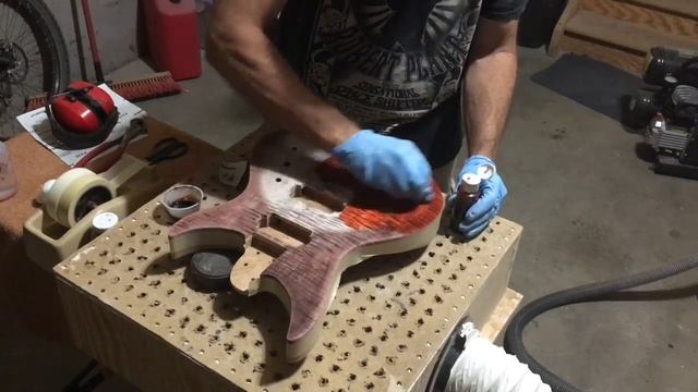 How To Spray A Two Color Dye Burst Onto A Guitar Body