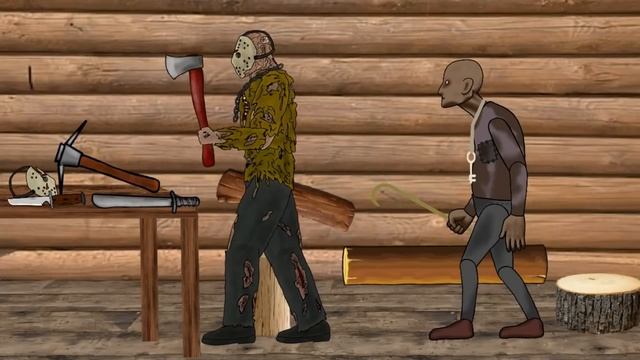 GRANNY vs GRANDPA vs SLENDER MAN vs Pinhead vs Jason Voorhees vs Leatherface - Drawing cartoons 2