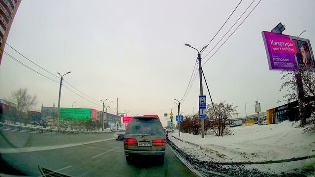 Движение на автомобиле по Тюмени до музыкальной школы и на Киевскую