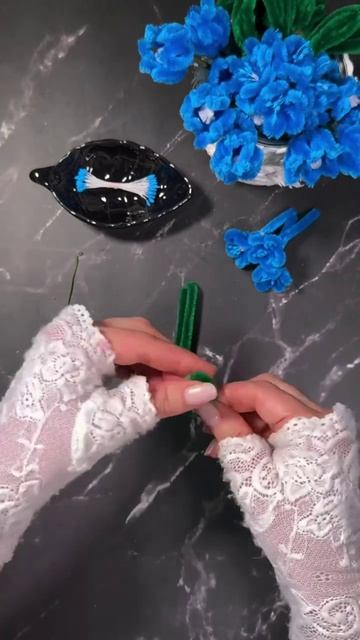 своими руками букет цветов 💐 из синельной проволоки 🧺