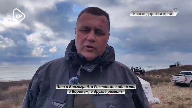 На Бугазской косе появился волонтерский лагерь для помощи в очистке побережья от нефтепродуктов