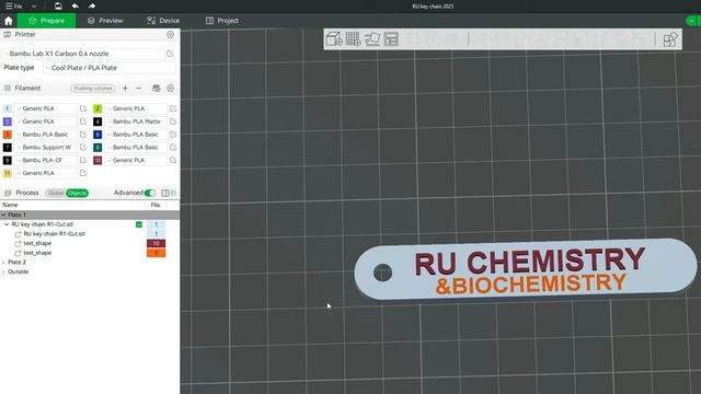 Bambu Slicer Changing the Filament Type of an Object