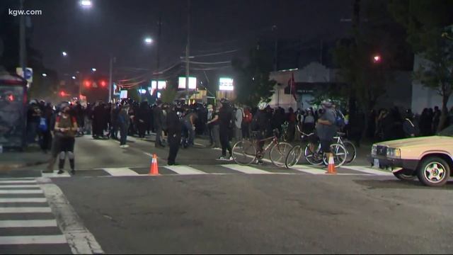 Protesters gather outside police union building in North Portland