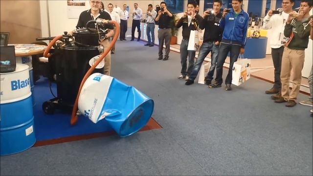 CECOR Sump Shark Crushes Steel Drum