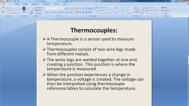 L 34 Temperature Measuring in Furnaces and Kilns
