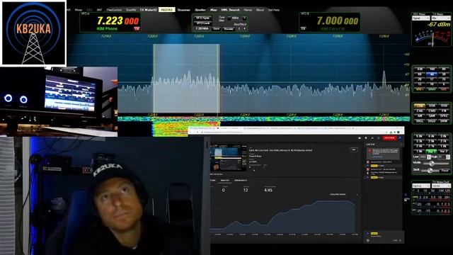 Quick 40m Live Feed  - Flex 5000a, Mercury III. 80/40  Butternut vertical