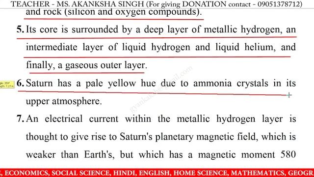 10 Lines on saturn in english | saturn 10 lines essay | few lines on saturn in english writing