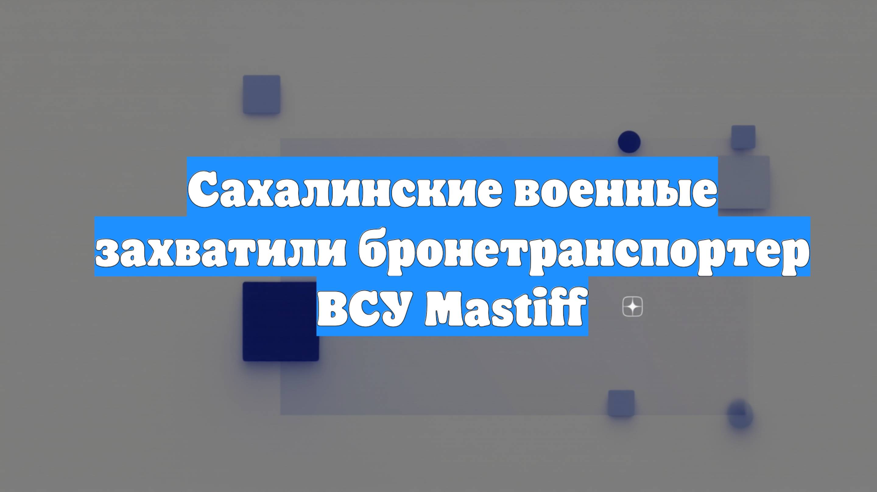 Сахалинские военные захватили бронетранспортер ВСУ Mastiff