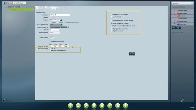 Creating An Alarm Receiver Task