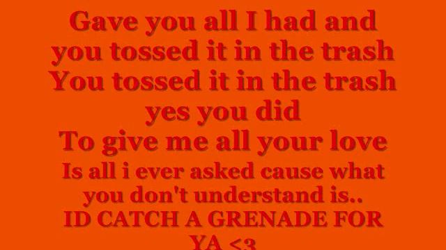Bruno Mars Grenade- Lyrics