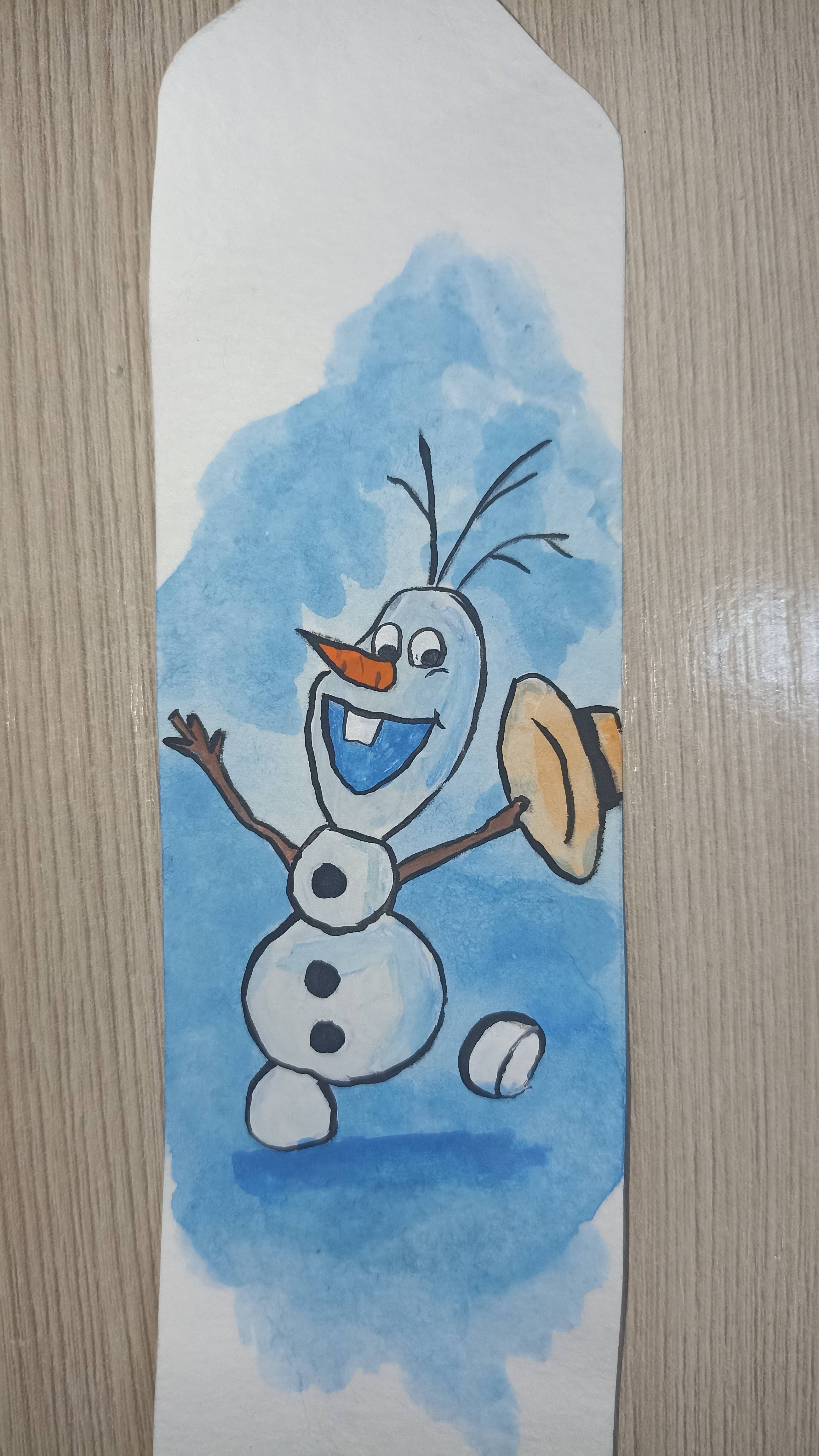 Рисунок гуашью / Снеговик Олаф