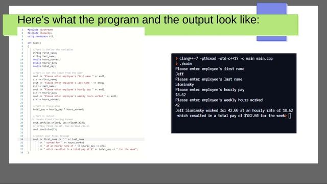 Video 4: Creating a program in C++