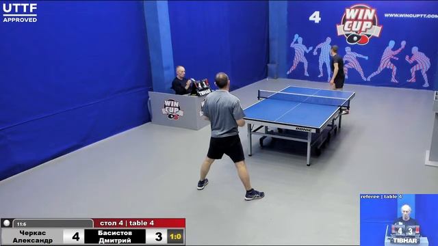 02:40 Черкас Александр (3:0) Басистов Дмитрий стол 4 Юг-4 03.05.21