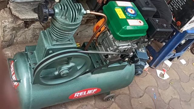 AIR COMPRESSOR | 1HP SINGLE PISTON | 200 POUND TANK | PETROL START ENGINE 6.5HP | 📞📞06356622681abad
