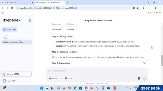 30 -How to Get Sales Predictions for future trends using DeepSeek AI