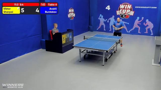 03:30 Шарпай Виктор  (3:0)   Бурдаков Андрей  стол 4  ЮГ-7  06.07.22