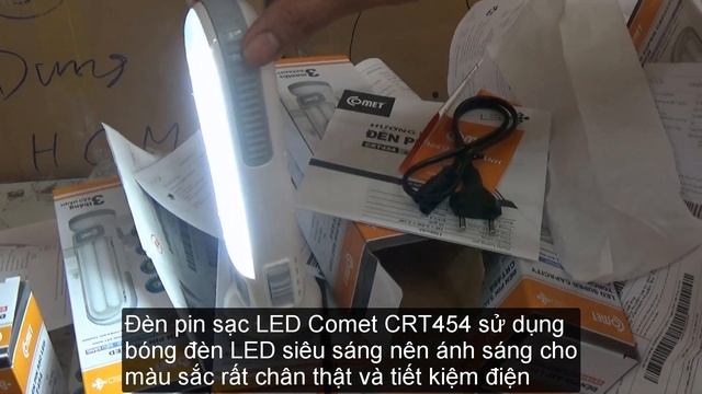 Đèn Pin Sạc LED Comet CRT454  L Đèn Tích điện Bóng Led Siêu Sáng
