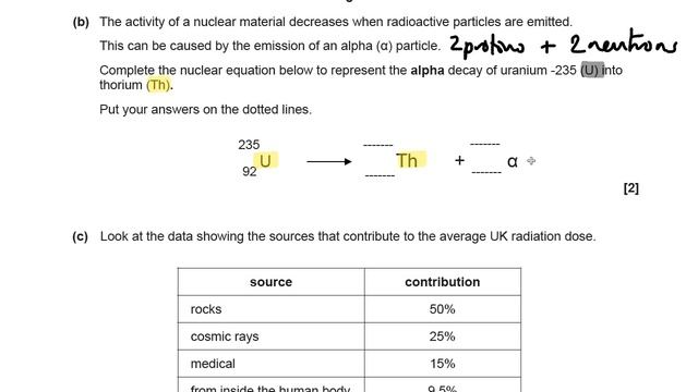 Half-Life, Alpha Decay and Sources of Radiation - OCR Gateway P4 Q4 - GCSE Physics Revision
