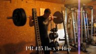 425 lbs x 1 Rep 14" Box Squats (at 205 lbs)
