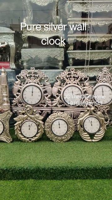 pure silver wall clock Design | antique watche collections #wallclock #wallclockdesign