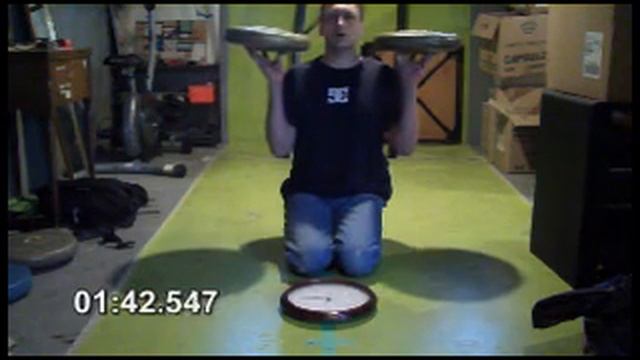 Longest Time Holding Two 25 LBS Weight Plates On Fingertips - 3:17.9 minutes