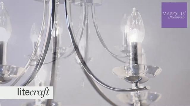Bandon LED 5 Light Curved Bathroom Chandelier - Chrome | Litecraft - Lighting Your Home