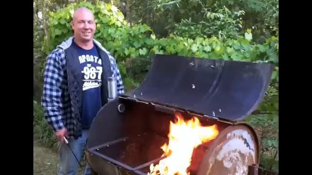 Grill from 55 gal drum / no welding
