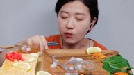 ASMR 싱싱한 해산물 모둠 먹방 해삼,개불,멍게, 산낙지 👍 해루질 했던 추억영상도 있어요 RAW SEAFOOD PLATTER MUKBANG EATING SHOW
