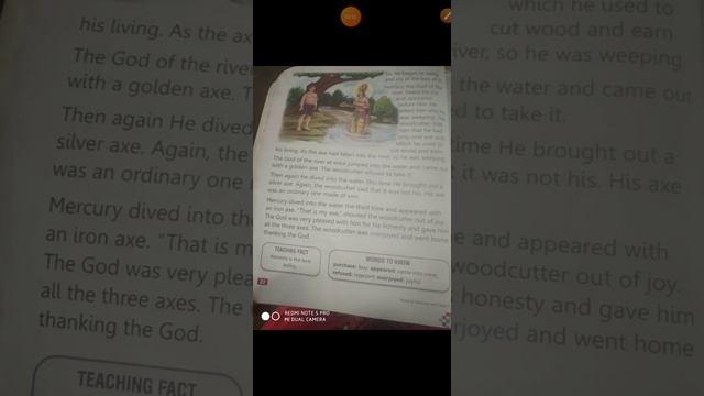 class 1 moral science lesson 5 Mercury and the woodcutter