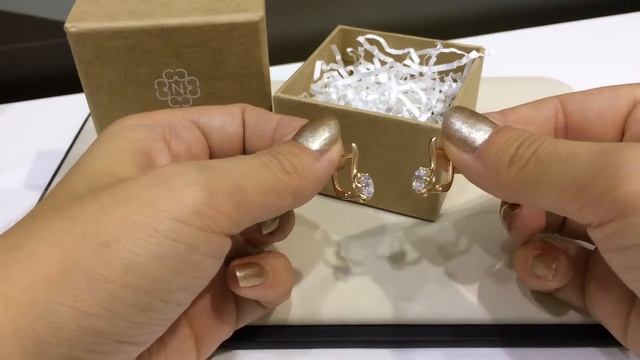 Серьги 3029 из красного золота 585 пробы с кристаллами Swarovski