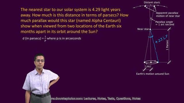 NCERT Class 11 Chapter 1 Problem on Parallax and Parsecs Find The Distance in Parsecs to Alpha Cent
