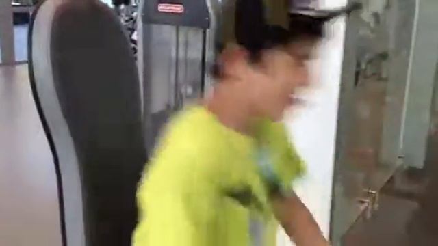 Kid pick up two 20 pound weight 50 times