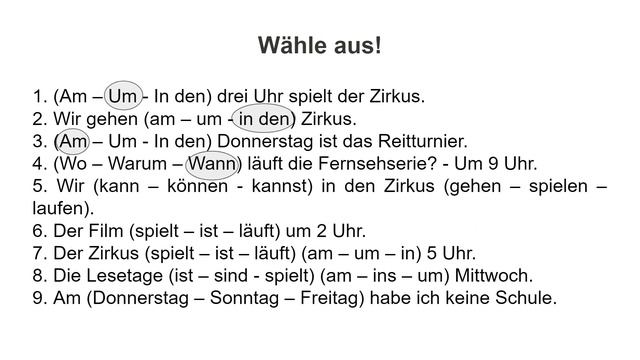 5.1 Was machst du am Wochenende? / Дні тижня та час - прийменники