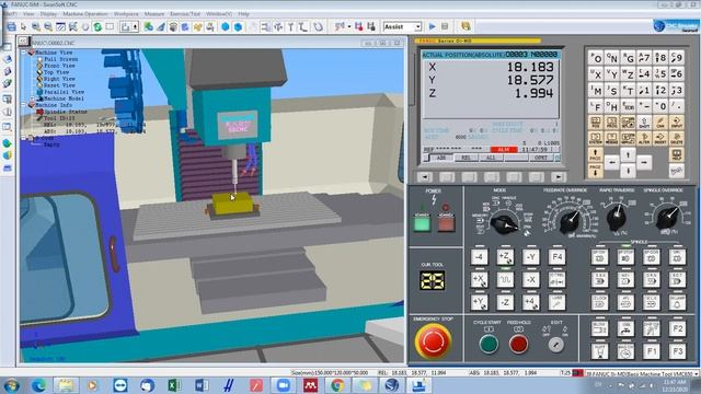 CNC Milling Simulator on Fanuc-0im Controller (Arabic narration)