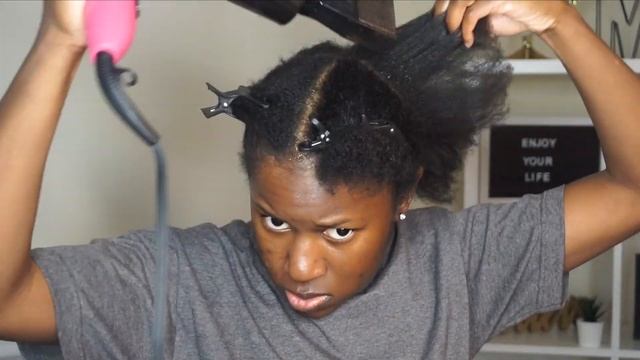 How to Blow Out & Trim Short 4C Natural Hair!!!|Mona B.