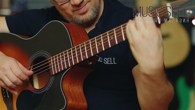 ТРАНСАКУСТИЧЕСКАЯ ГИТАРА KEPMA SUNBURST ГРАНД АУДИТОРИУМ С ВЫРЕЗОМ ИЗ ЕЛИ -  MUSIC SELL