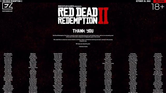 Благодарность Rockstar! Red Dead Redemption 2 - Интересные Факты #4