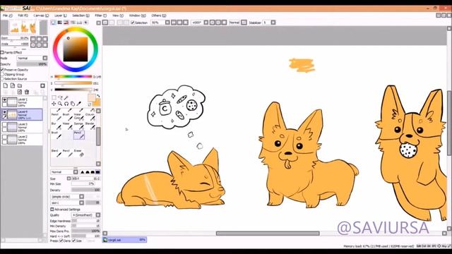 Cookie Corgis! {Digital Speedpaint} ♥ Paint Tool Sai