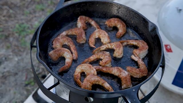 Blackened Gulf Shrimp In a Cast Iron Skillet